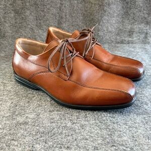 Florsheim Tan Leather Oxfords Boys Shoes Size 5M Memory Foam Lace Up